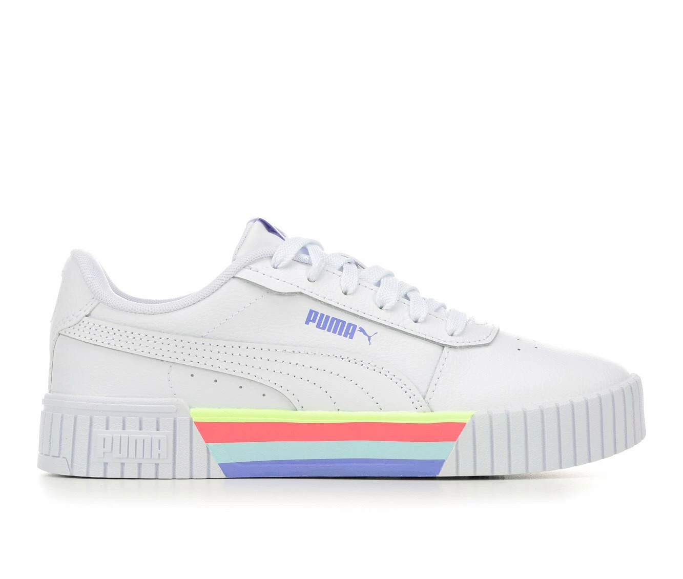 Budget ๐ Girls' Puma Big Kid Carina 2.0 Stripes ๐ Sneakers White/Stripes ๐ - Image 2