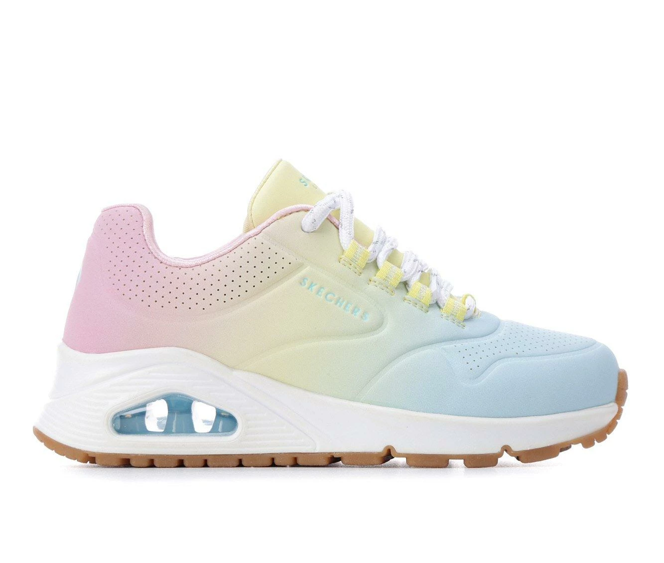 Wholesale โจ Girls' Skechers Little Kid & Big Kid Uno Gen 1 Spectrum Wedge ๐ Sneakers White/Multi ๐ - Image 2