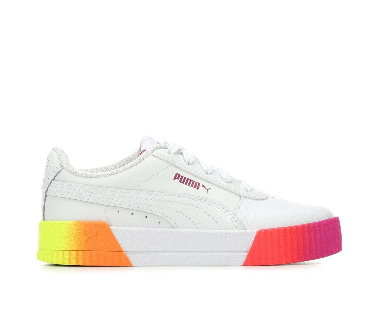 Cheap ๐ Girls' Puma Little Kid & Big Kid Carina Fade ๐ Sneakers White/Neon/Fade โ - Image 2