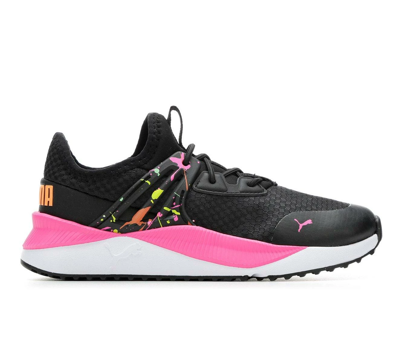 Cheapest ๐ Girls' Puma Little Kid & Big Kid Pacer Future Splatter Running ๐ Shoes Blk/Pink/Orange ๐