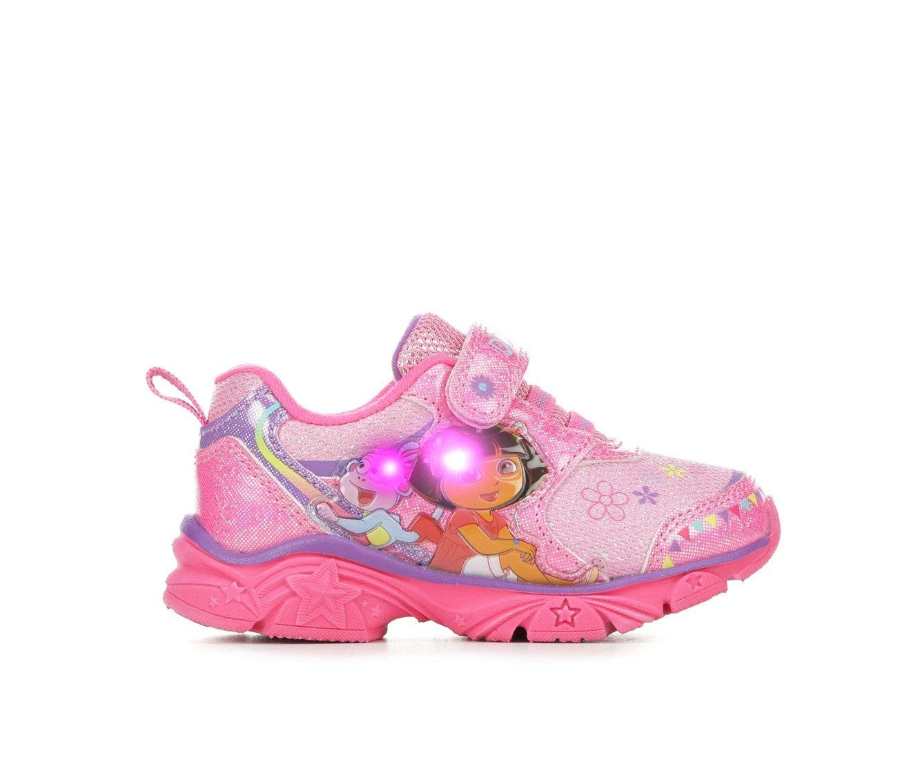 New π Girls' Nickelodeon Toddler & Little Kid Dora The Explorer 7 Light-Up π Sneakers Pink 𧨠- Image 2