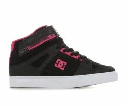 Outlet ๐งจ Girls' DC Little Kid & Big Kid Pure High Top EV ๐ Sneakers Blk/Pink/Blk โญ