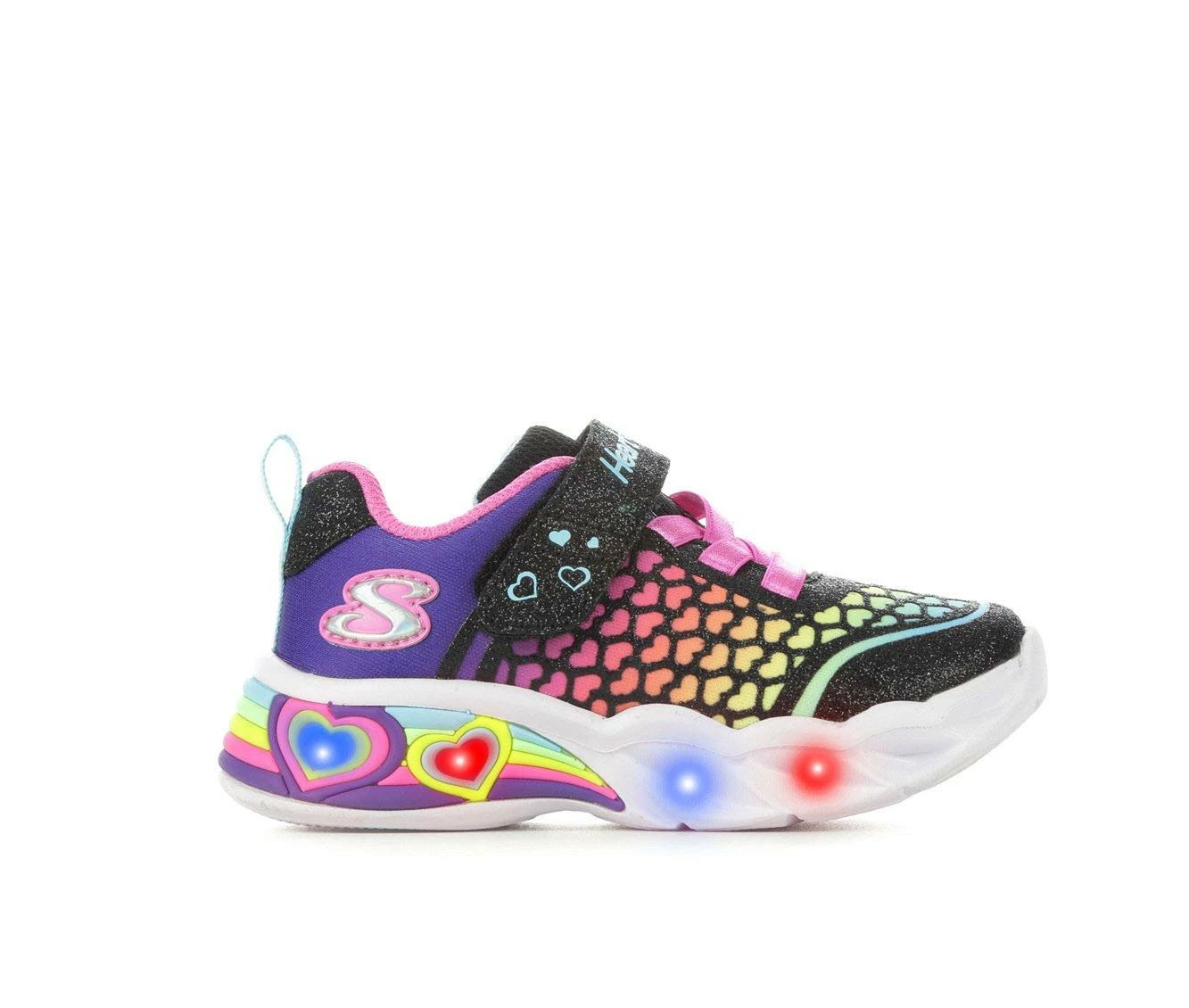 New ๐ Girls' Skechers Toddler Heart Lights Lovely Light-Up ๐ Shoes Black/Multi ๐คฉ - Image 2