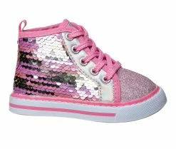 Deals ๐ Girls' Laura Ashley Toddler 95818N High-Top ๐ Sneakers Pink Multi โญ