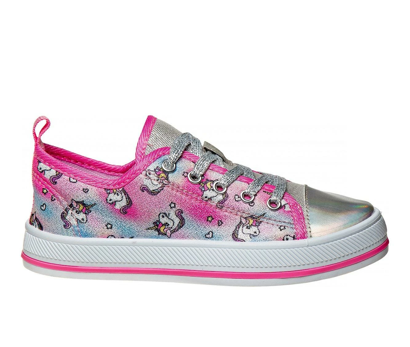 Deals ๐งจ Girls' Kensie Girl Little Kid & Big Kid Unicorn Lace-Up ๐ Sneakers Pink/Silver ๐งจ - Image 2