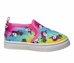 New ๐ Girls' Nanette Lepore Toddler Canvas Slip-On ๐ Sneakers Pink Multi ๐