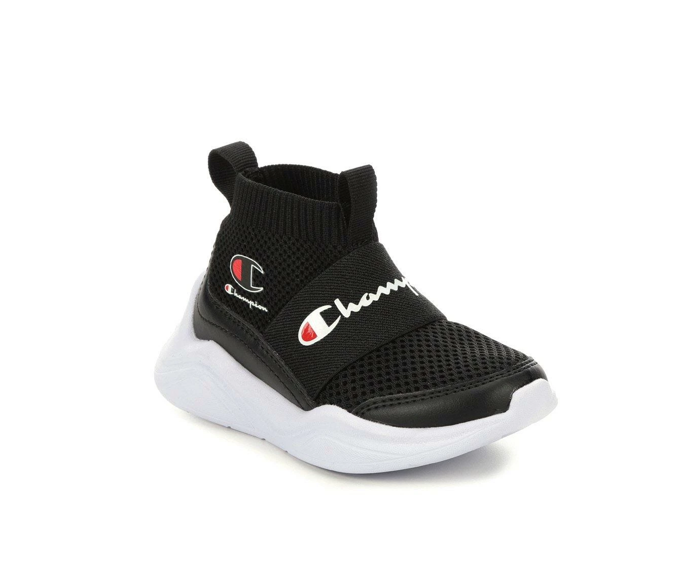 Wholesale ๐ Kids' Champion Toddler Legend Pull-On ๐ Sneakers Black/Wht/Red ๐งจ - Image 3