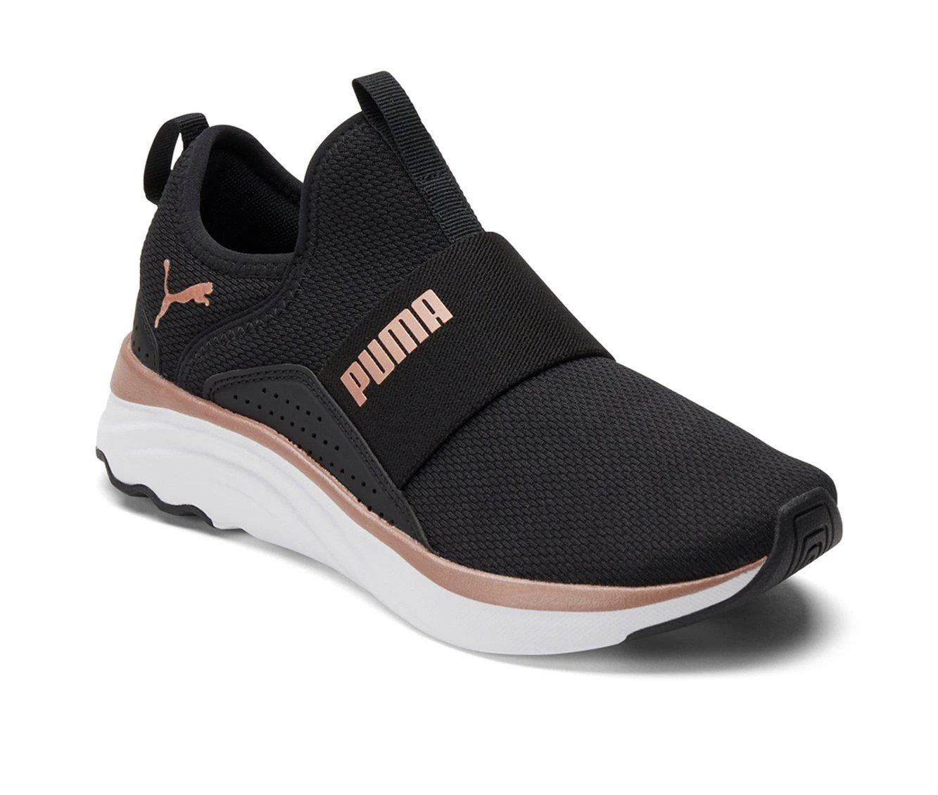 New ๐ฏ Girls' Puma Big Kid Softride Sophia Slip-On Junior Running ๐ Shoes Black/Rose Mtlc โค๏ธ - Image 3