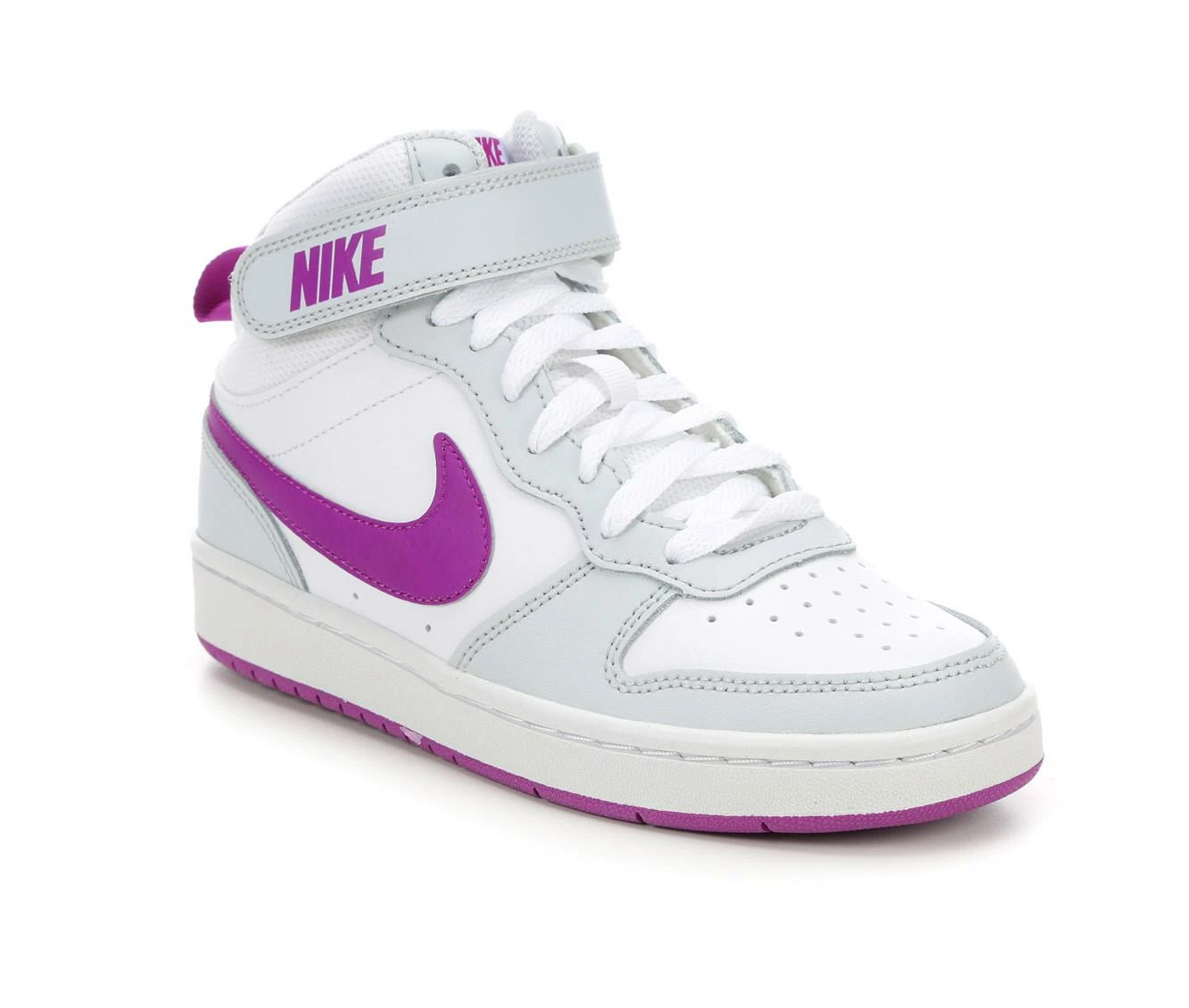 Outlet ๐ Girls' Nike Big Kid Court Borough Mid 2 ๐ Sneakers White/Ppl/Mint ๐ - Image 3