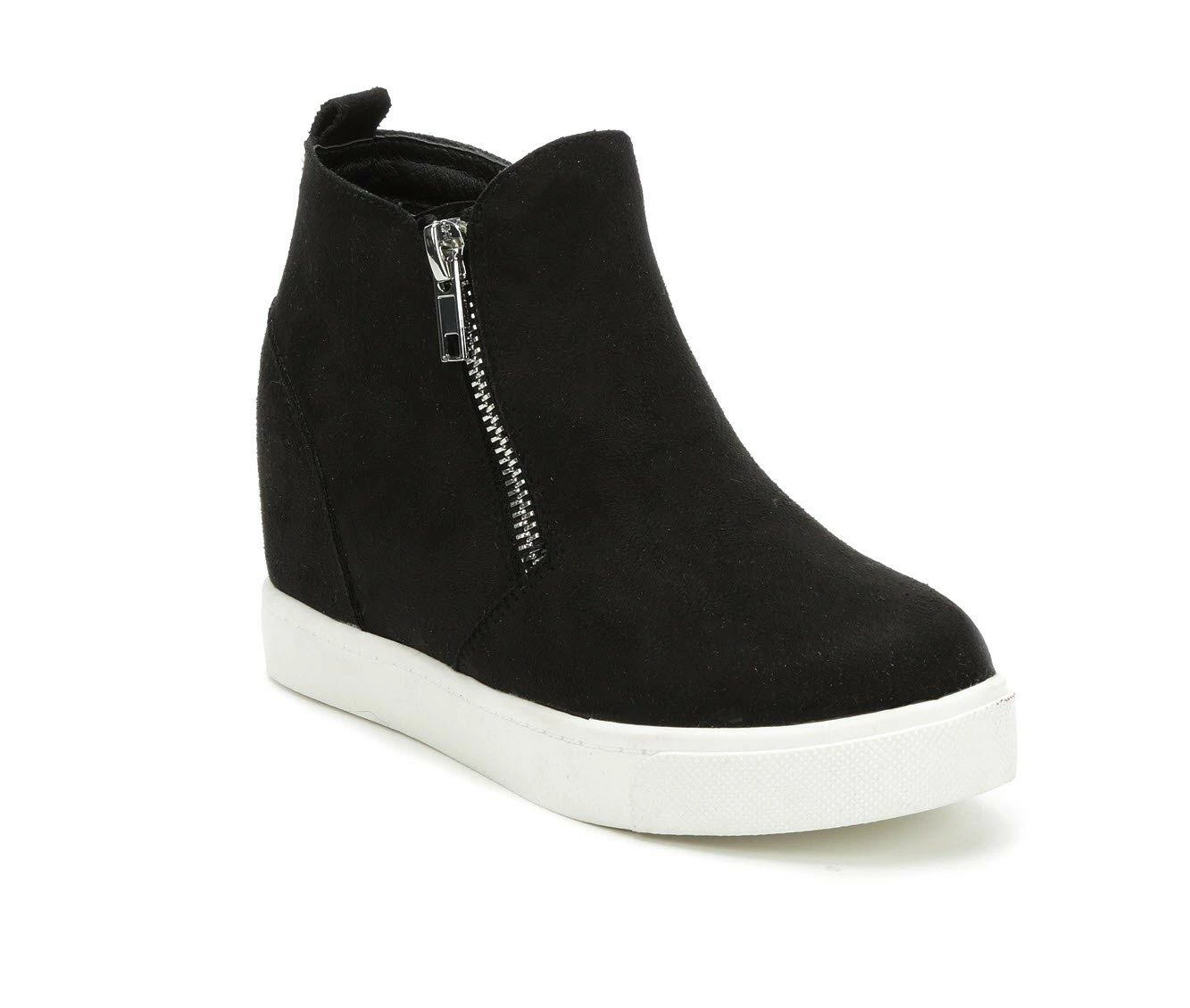Budget ๐ Girls' Soda Little Kid & Big Kid Taylor Wedge ๐ Sneakers Black Suede ๐ฅ - Image 3