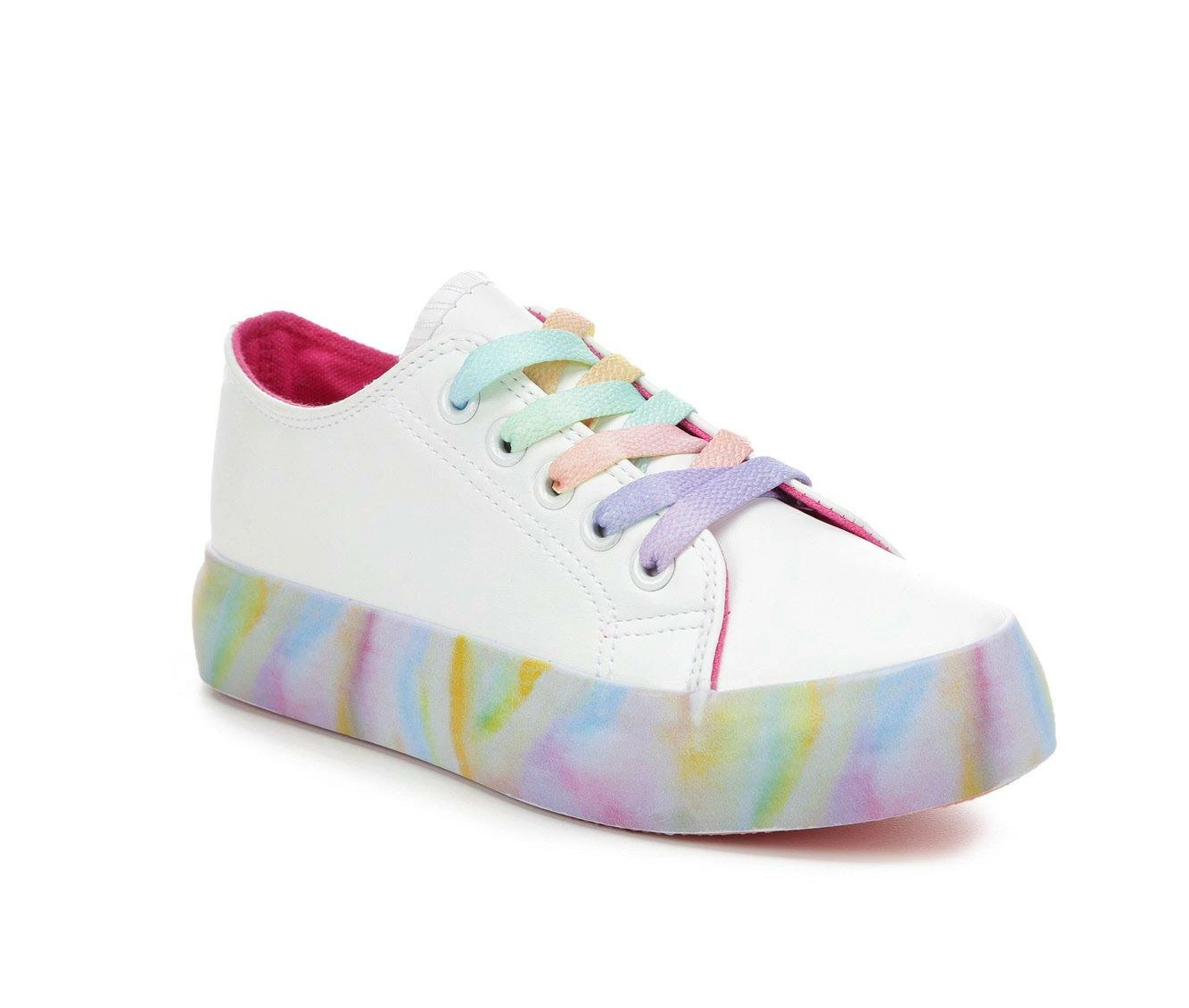 Coupon ๐ Girls' Paris Blues Little Kid & Big Kid Macie Platform ๐ Sneakers White/Tie Dye ๐คฉ - Image 3