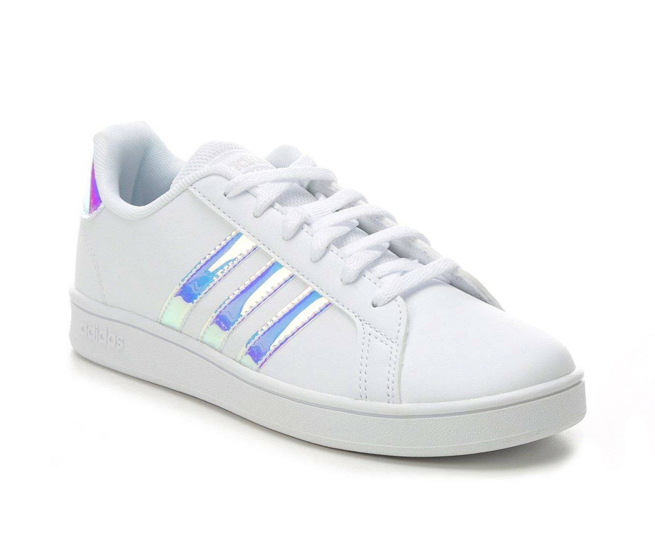 Cheap โ Girls' Adidas Little Kid & Big Kid Grand Court ๐ Sneakers Wht/Wht/GryMtl ๐ - Image 3