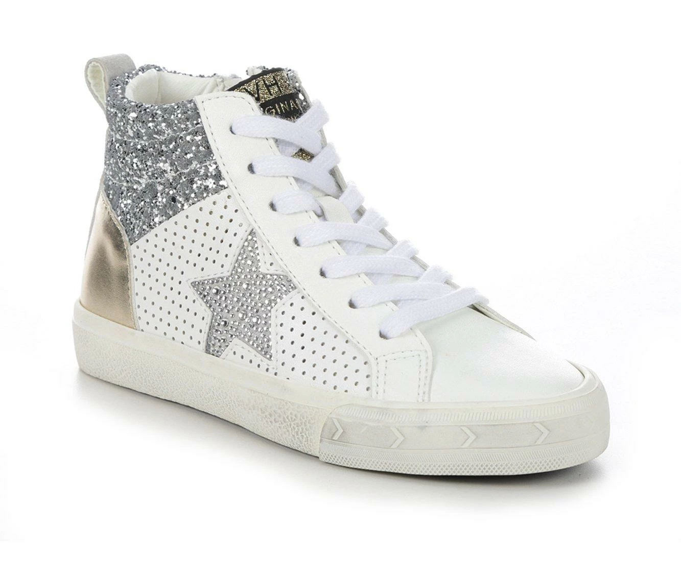 Cheap โญ Girls' VINTAGE HAVANA Little Kid & Big Kid Wilma Mid-Top ๐ Sneakers White/Silver ๐ฅ - Image 3