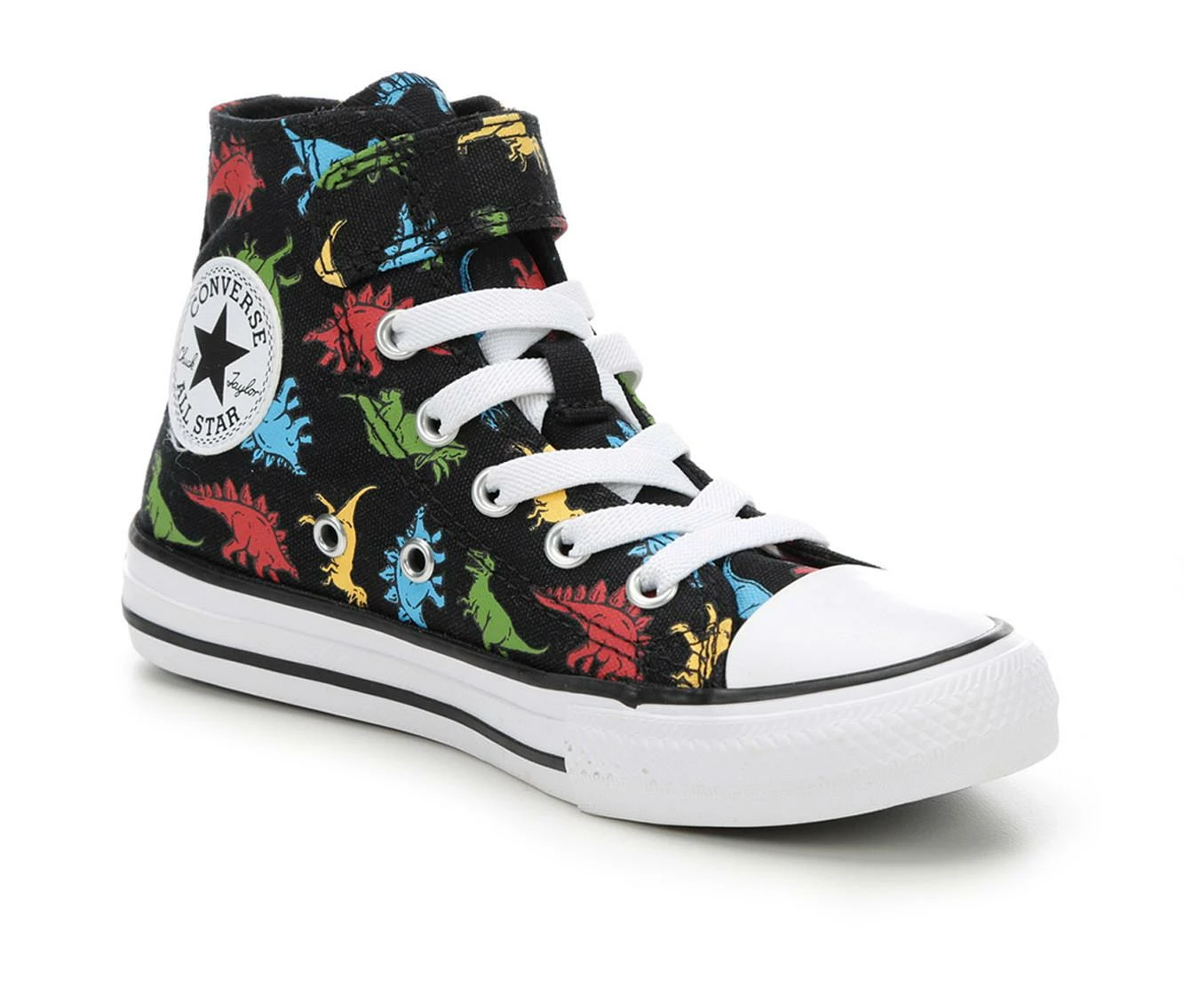Cheap ๐ Kids' Converse Little Kid Chuck Taylor All Star Dino Mid ๐ Sneakers Blk/red//blue ๐ - Image 3