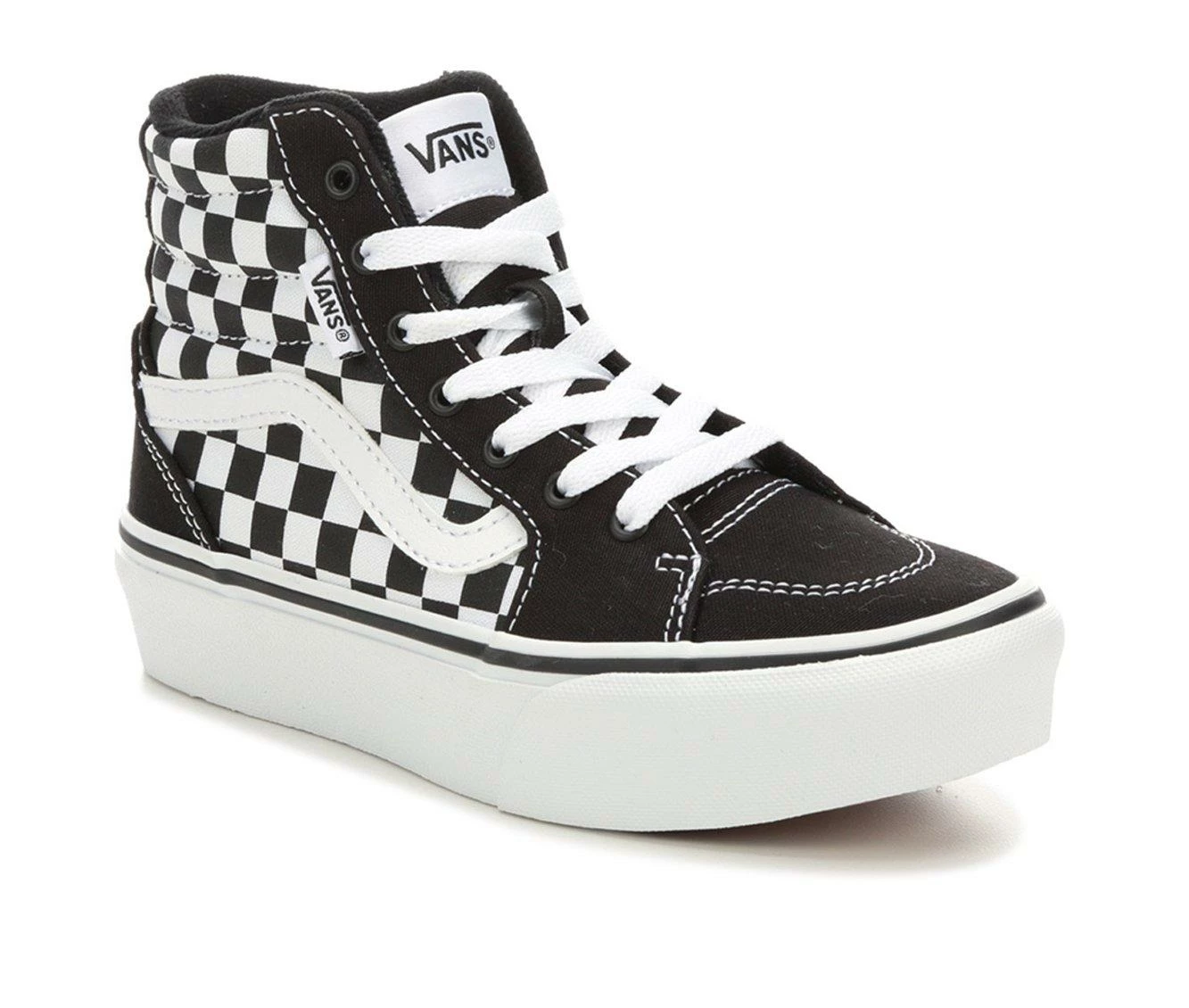 Coupon โ Girls' Vans Little Kid & Big Kid Filmore Hi Platform ๐ Sneakers Blk/Wht/Check ๐ - Image 3