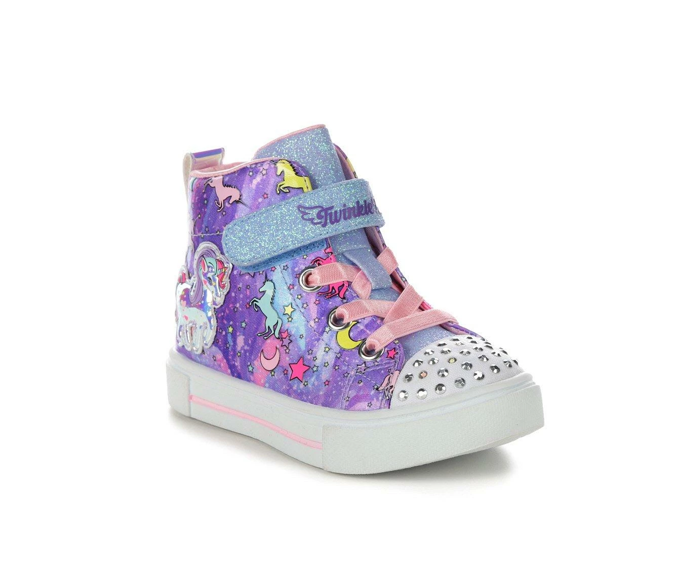 Flash Sale โ Girls' Skechers Toddler Twinkle Sparks Unicorn Light-Up High-Top ๐ Sneakers Purple Multi ๐ - Image 3