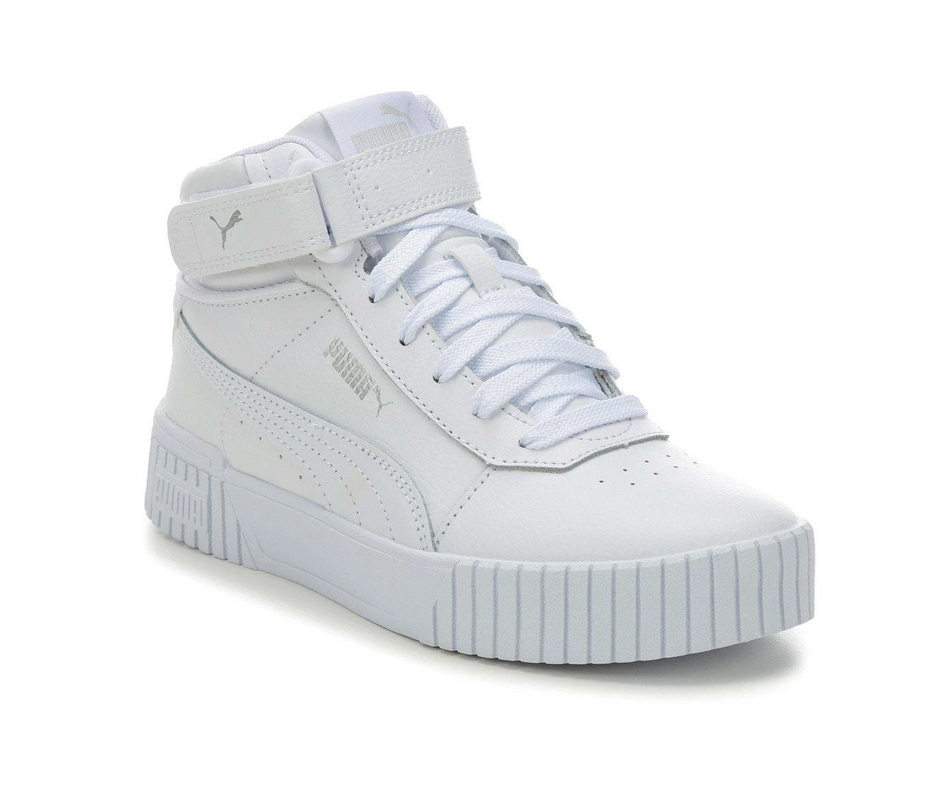 Best Sale ๐ Girls' Puma Big Kid Carina 2.0 Mid Sustainable ๐ Sneakers White/White ๐ - Image 3
