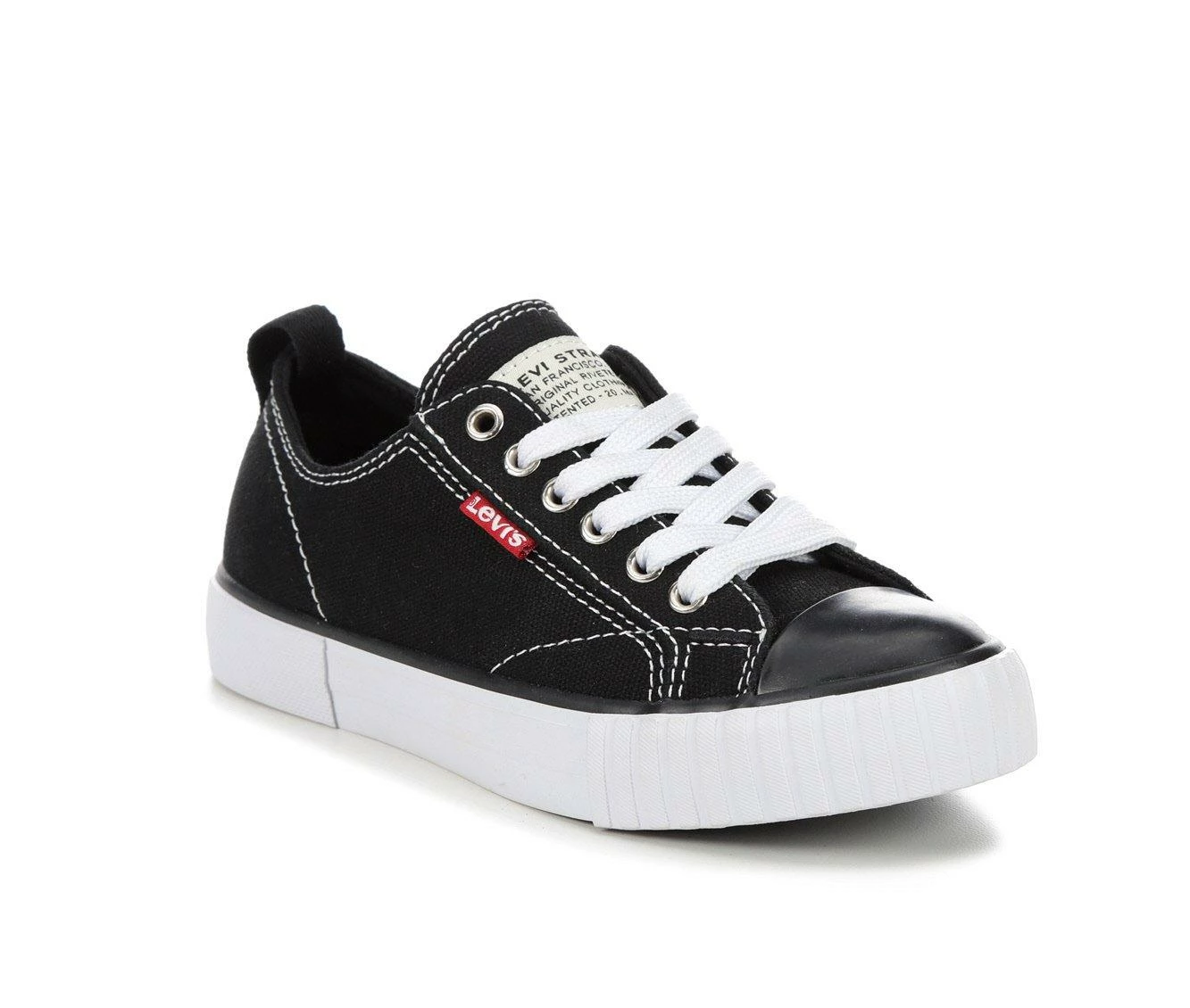 Best Pirce ๐ฏ Girls' Levis Big Kid Anikan Canvas ๐ Sneakers Black โ - Image 3