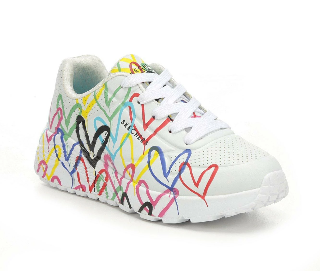 Top 10 โญ Girls' Skechers Little Kid & Big Kid Uno Lite Heart Wedge ๐ Sneakers White/Multi ๐ - Image 3