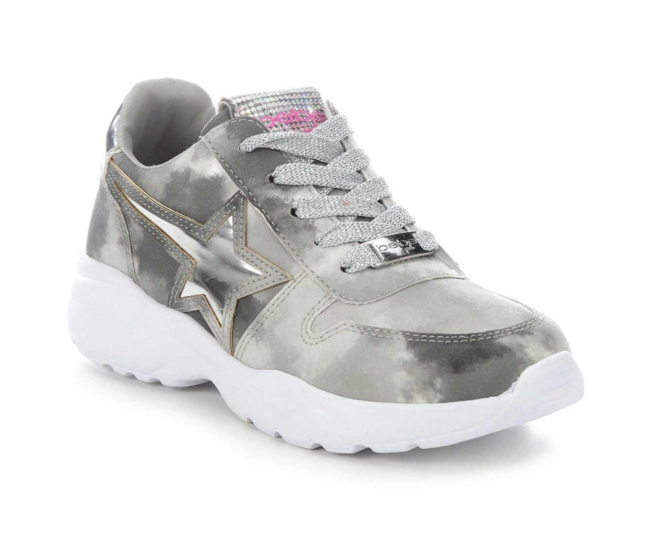 Brand new โค๏ธ Girls' Bebe Little Kid & Big Kid Netali ๐ Sneakers Silver Multi ๐ - Image 3