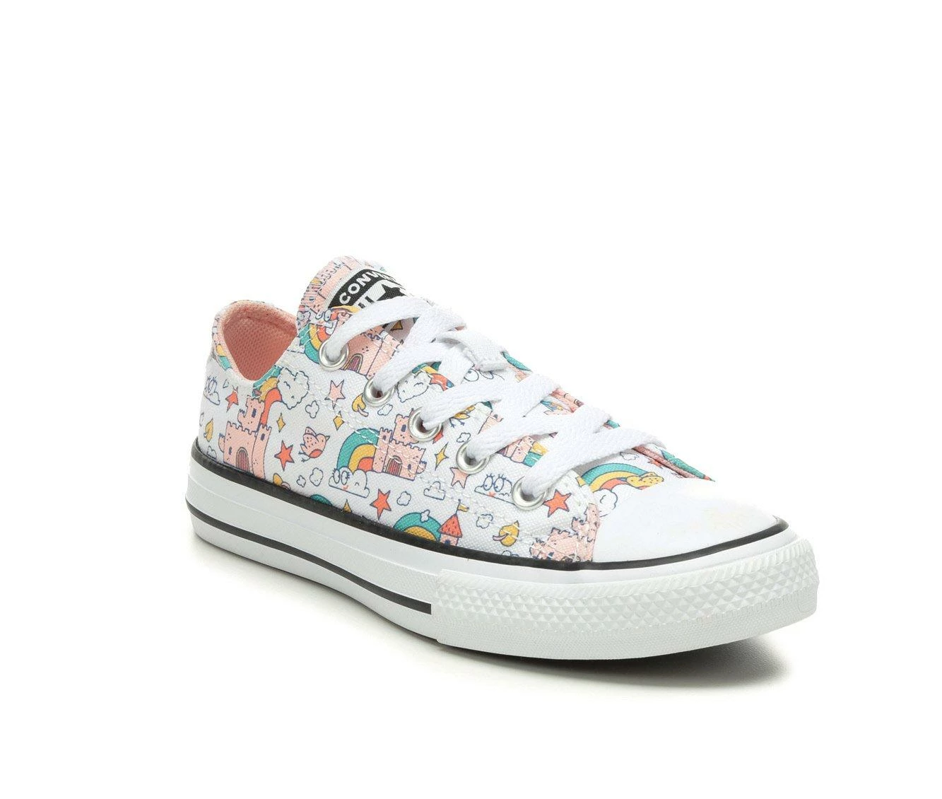 Discount ๐ฅ Girls' Converse Little Kid Chuck Taylor All Star Castle Ox ๐ Sneakers Wht/Pink/Teal ๐ - Image 3