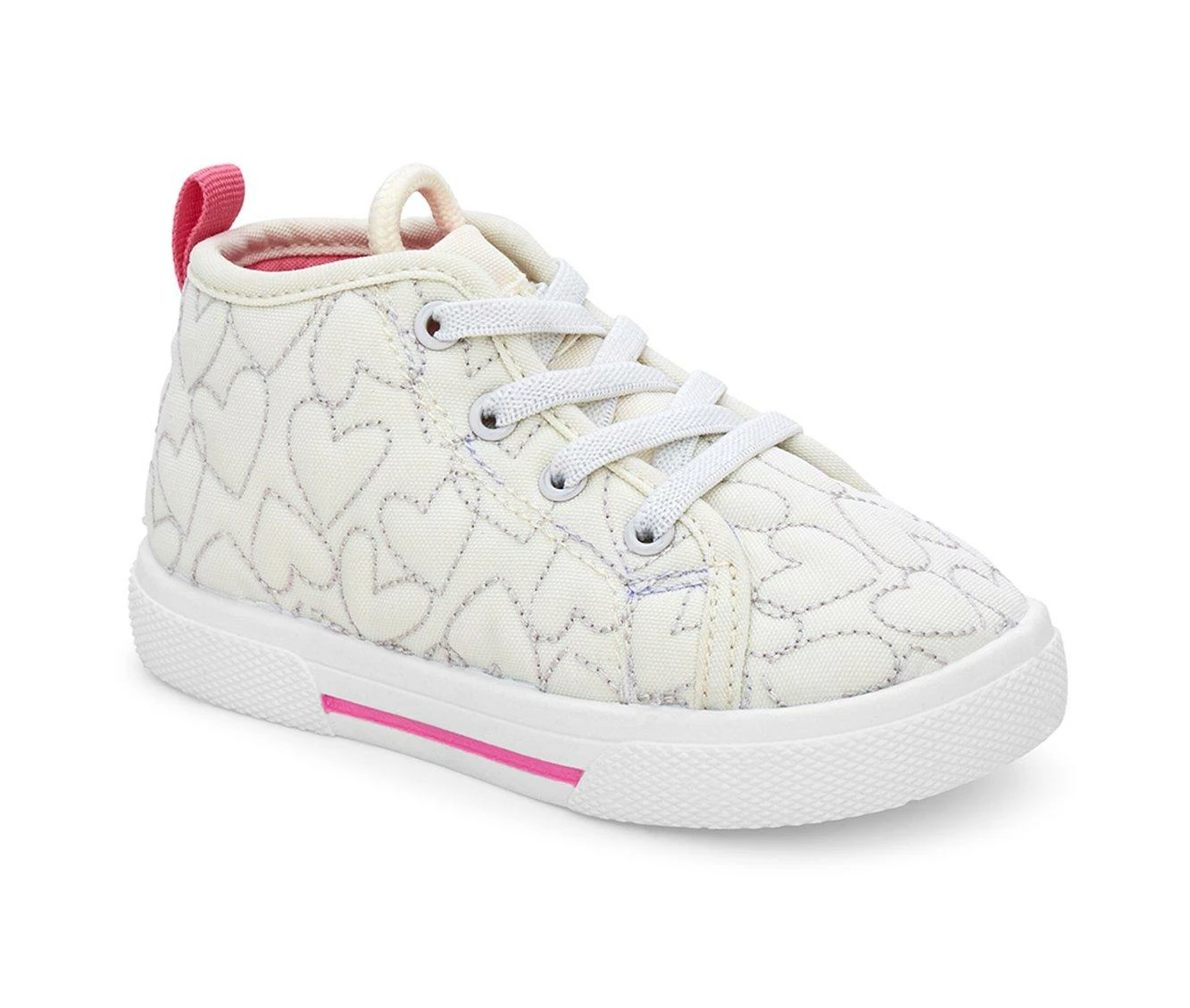New ๐ Girls' Carters Infant & Toddler & Little Kid Ginger High-Top ๐ Sneaker ๐ฅพ Boots White ๐ - Image 3