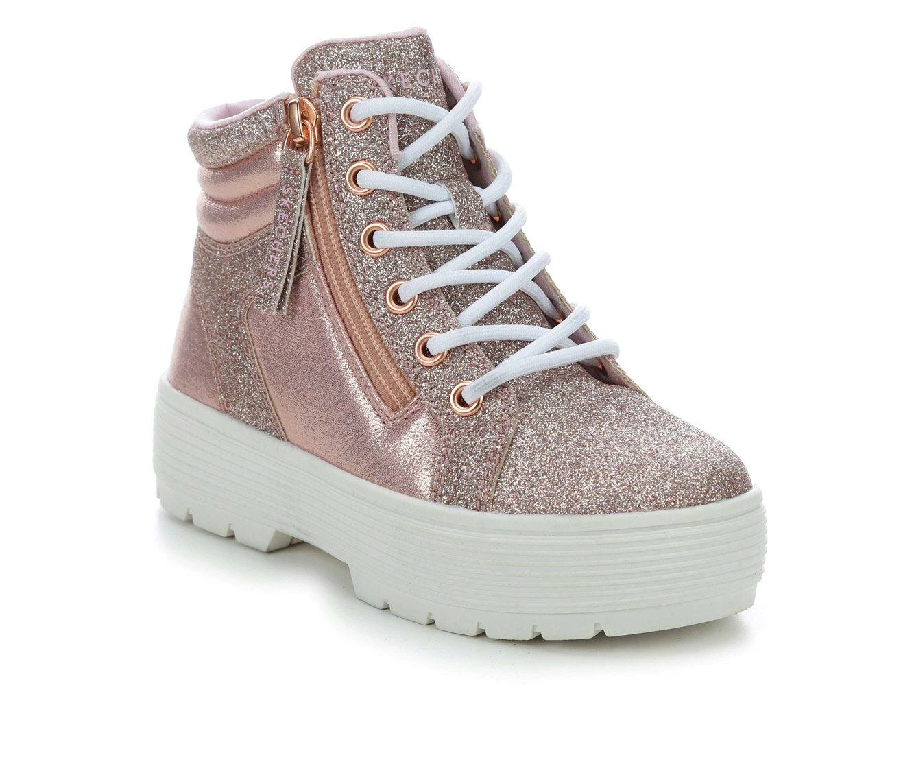 Hot Sale โญ Girls' Skechers Little Kid & Big Kid Elevated City Shine Platform ๐ Sneakers Rose Gold ๐ - Image 3
