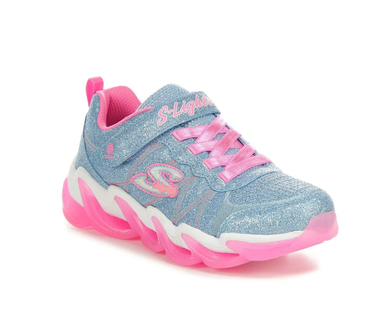 Buy ๐คฉ Girls' Skechers Little Kid & Big Kid Hyper Surge Light-Up ๐ Sneakers LightBlue/Pink ๐ - Image 3