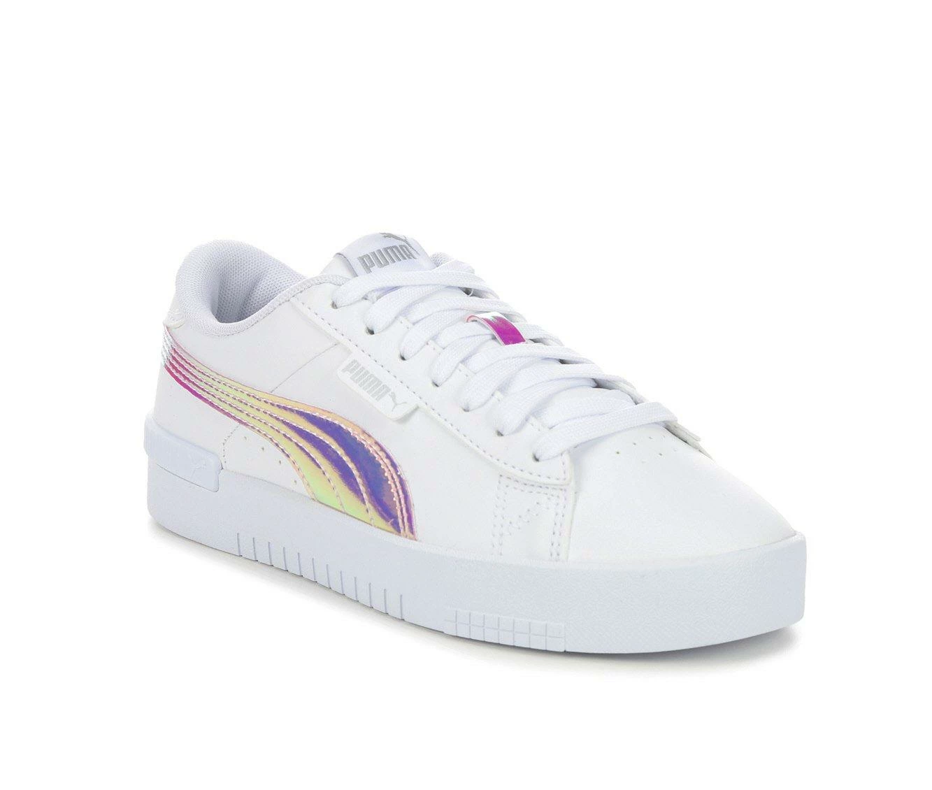 Cheapest ๐งจ Girls' Puma Big Kid Jada Holographic Platform ๐ Sneakers White/Pink/Slvr ๐งจ - Image 3