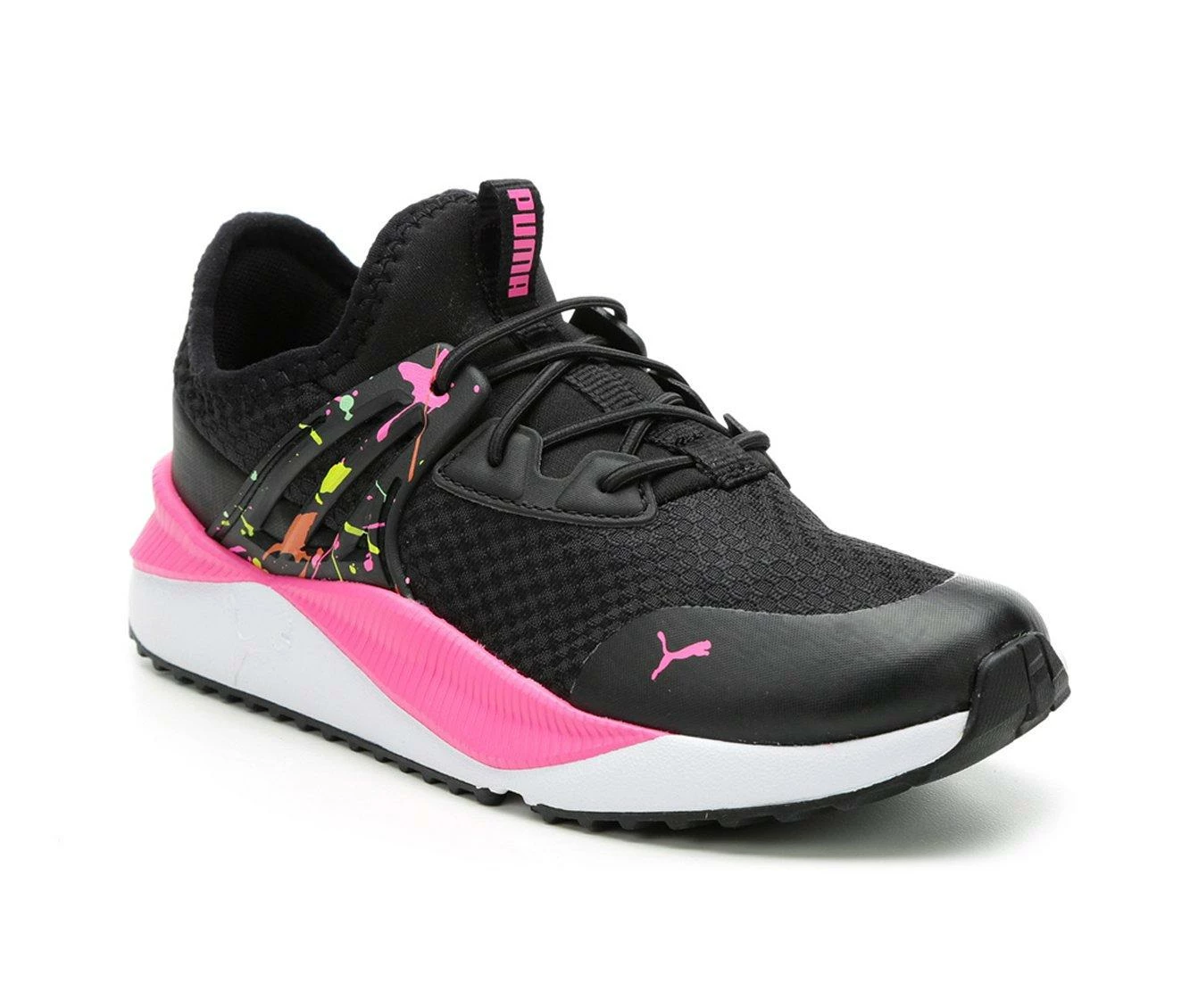 Cheapest ๐ Girls' Puma Little Kid & Big Kid Pacer Future Splatter Running ๐ Shoes Blk/Pink/Orange ๐ - Image 3