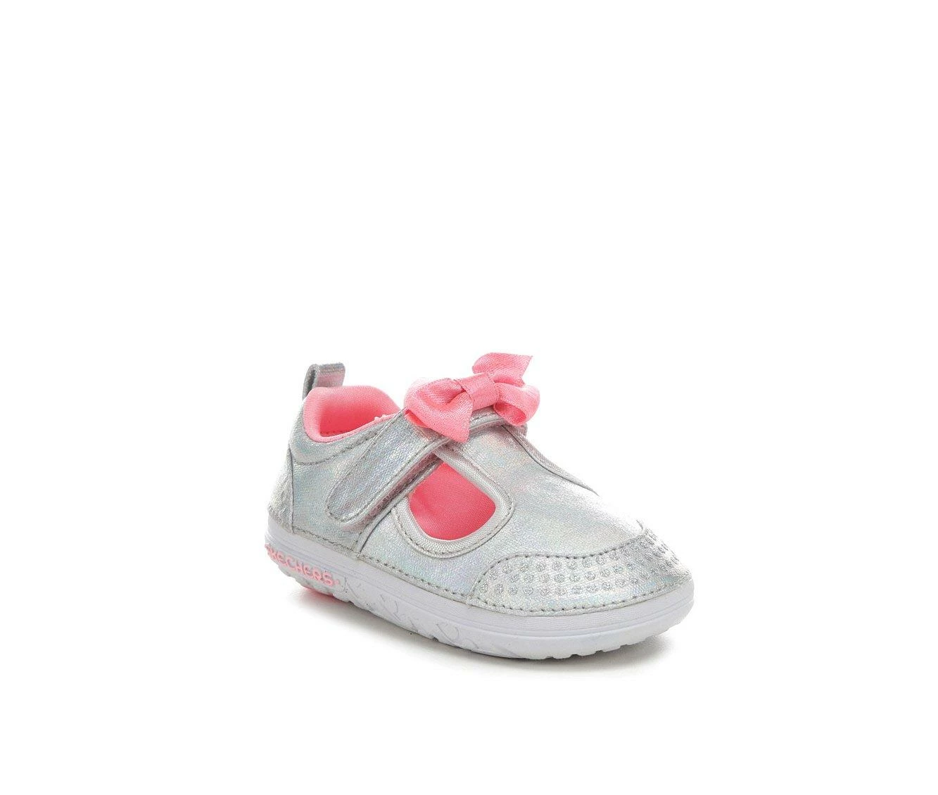 Hot Sale ๐ Girls' Skechers Infant & Toddler Learners Crib ๐ Shoes Silver/Pink โจ - Image 3