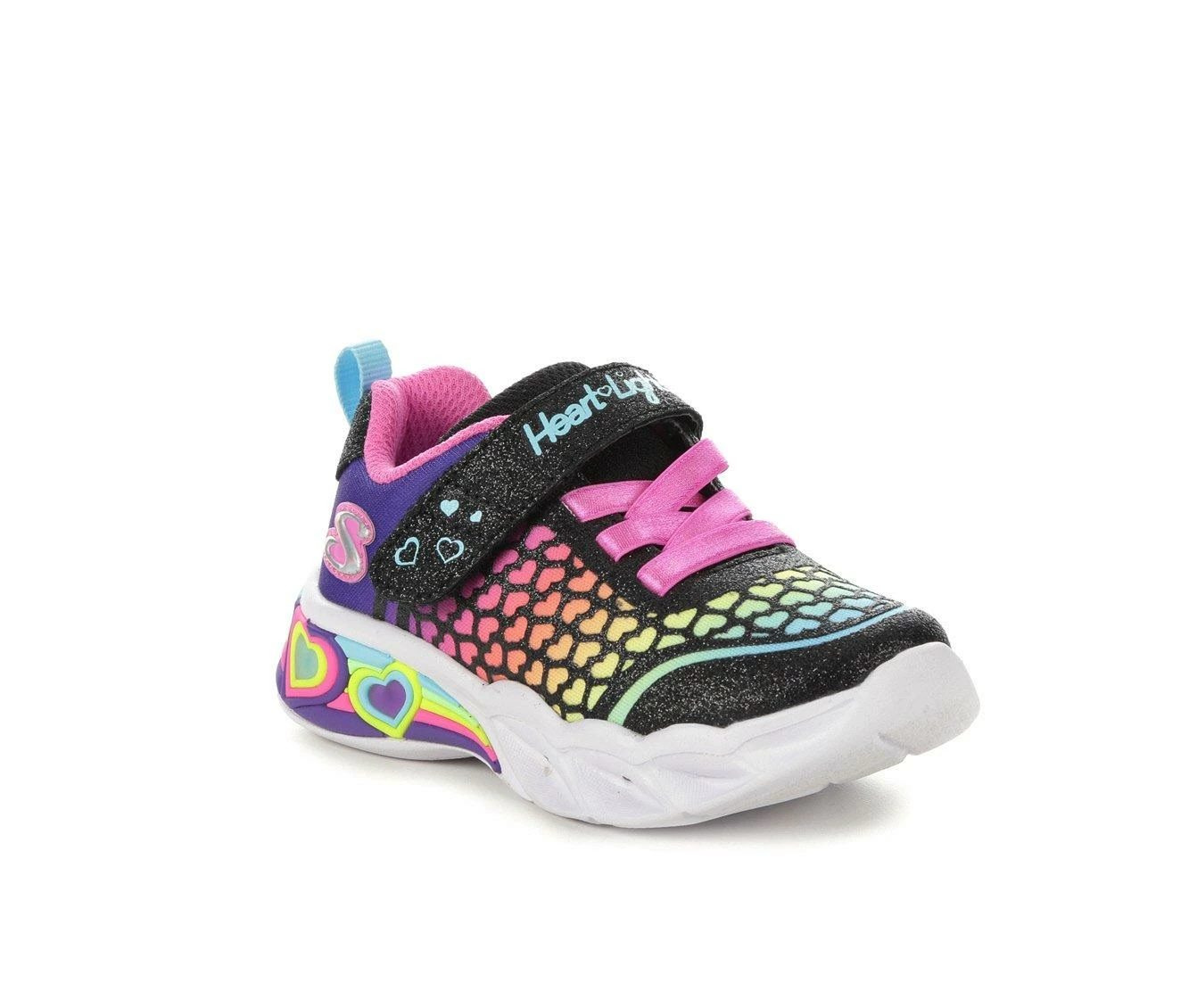 New ๐ Girls' Skechers Toddler Heart Lights Lovely Light-Up ๐ Shoes Black/Multi ๐คฉ - Image 3
