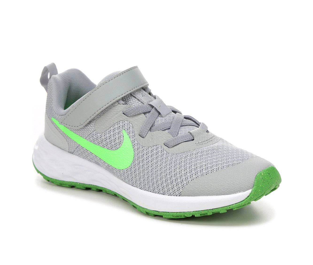 Best Sale ๐ Kids' Nike Little Kid Revolution 6 Running ๐ Shoes Grey/Green/Grey โญ - Image 3