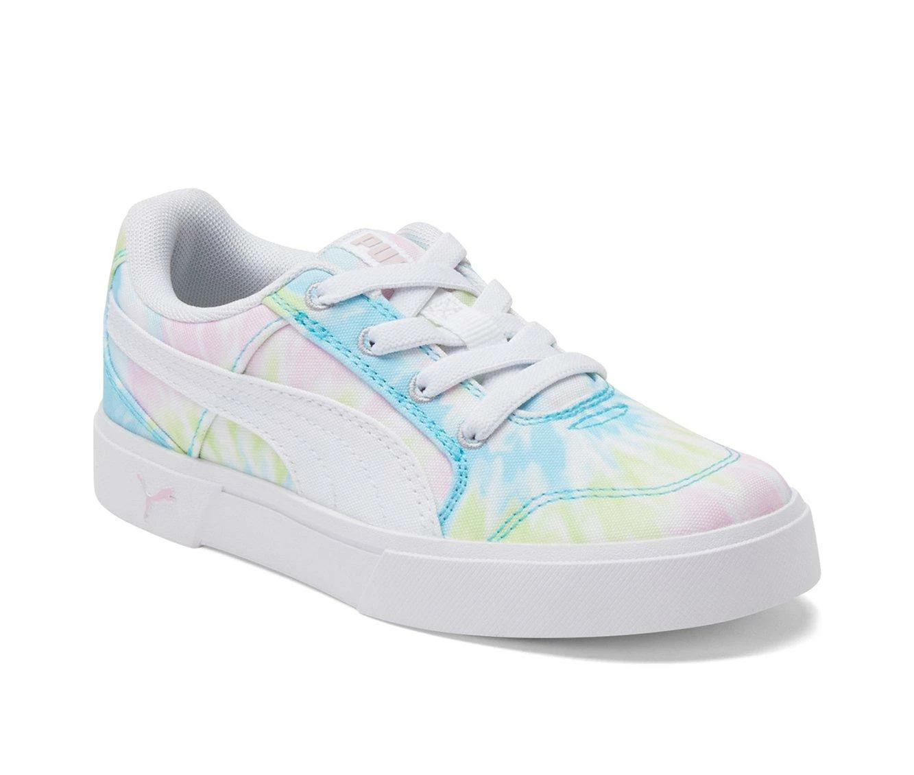 Best deal ๐ Girls' Puma Little Kid & Big Kid C-Rey Canvas Tie Dye ๐ Sneakers Pink/Wht/Green โญ - Image 3