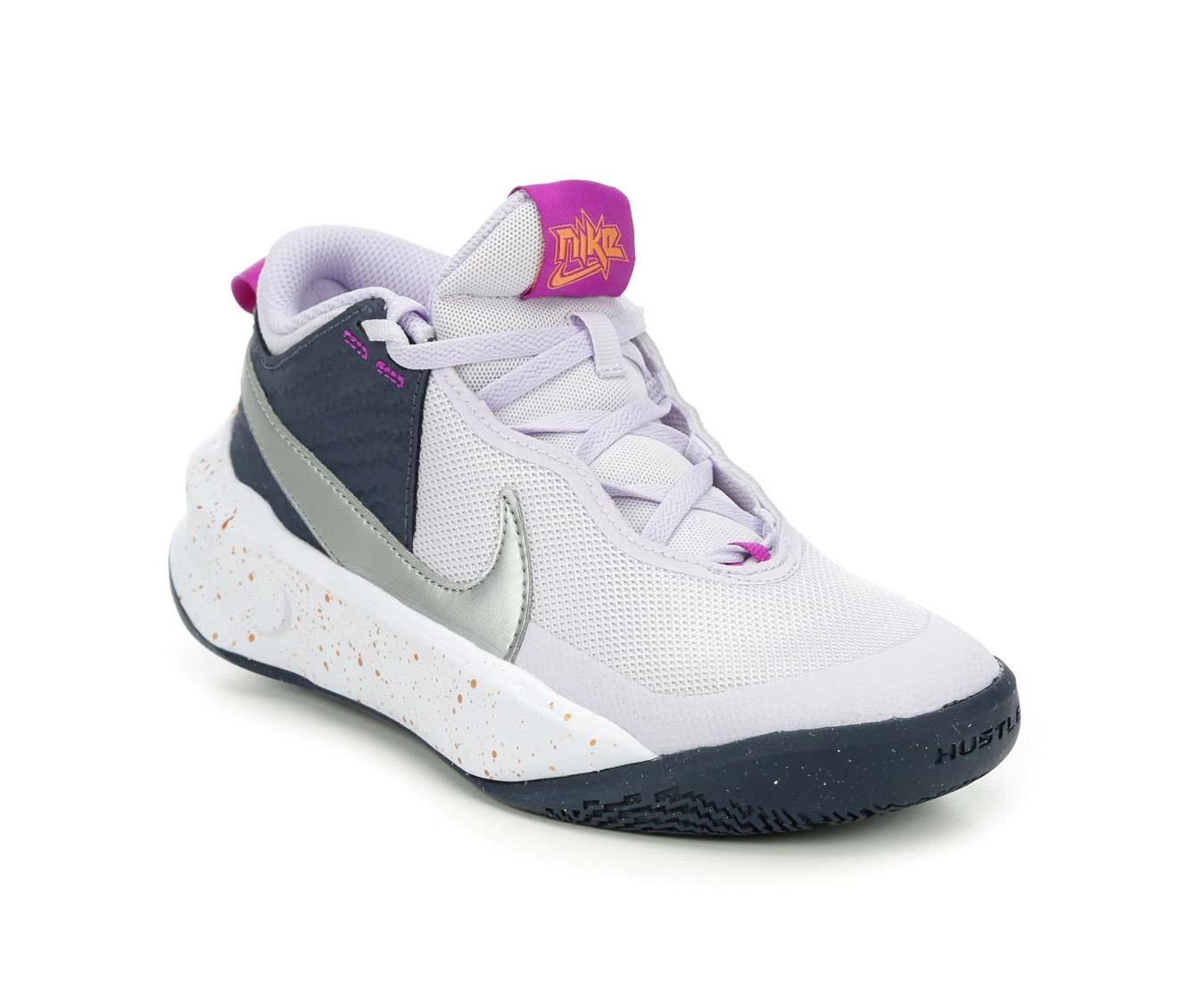 Cheap ๐ Girls' Nike Big Kid Team Hustle D10 Special Edition ๐ Basketball ๐ Shoes Purple/Slvr/Blu ๐ - Image 3