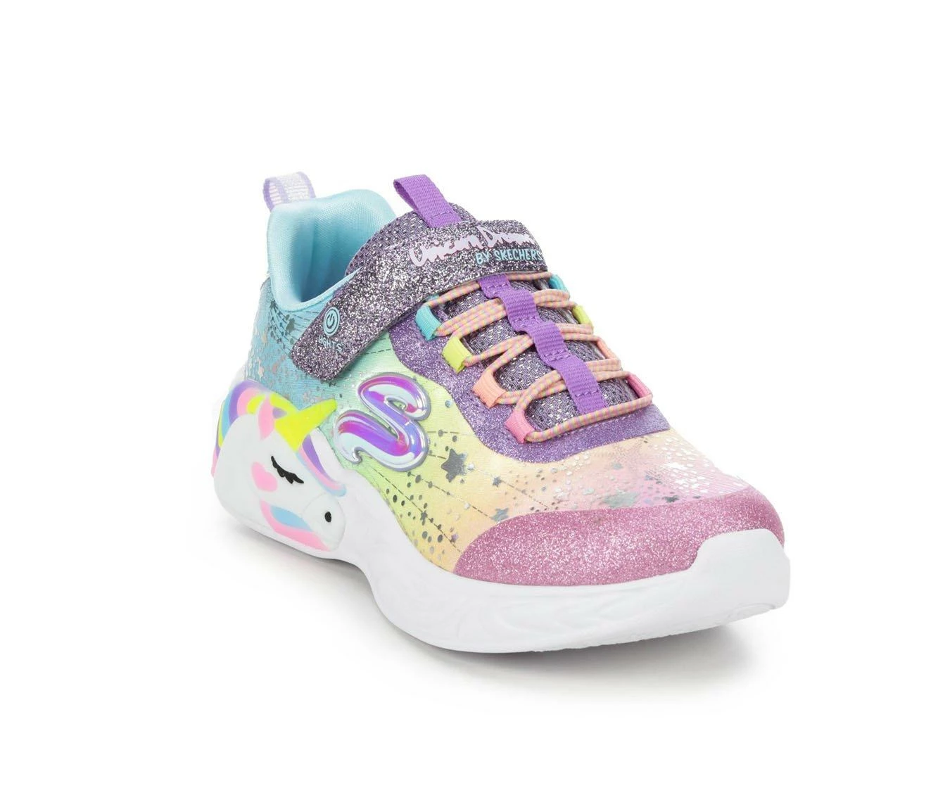 Best Pirce โ Girls' Skechers Little Kid & Big Kid Unicorn Dreams Light-Up ๐ Shoes Purple Multi โจ - Image 3