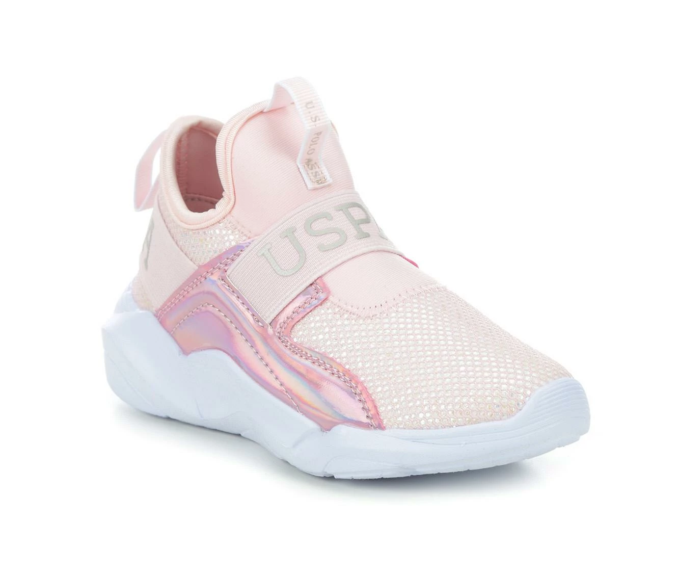 Outlet ๐ฅ Girls' US Polo Assn Little Kid & Big Kid Amet Slip-On ๐ Sneakers Blush/Silver โจ - Image 3
