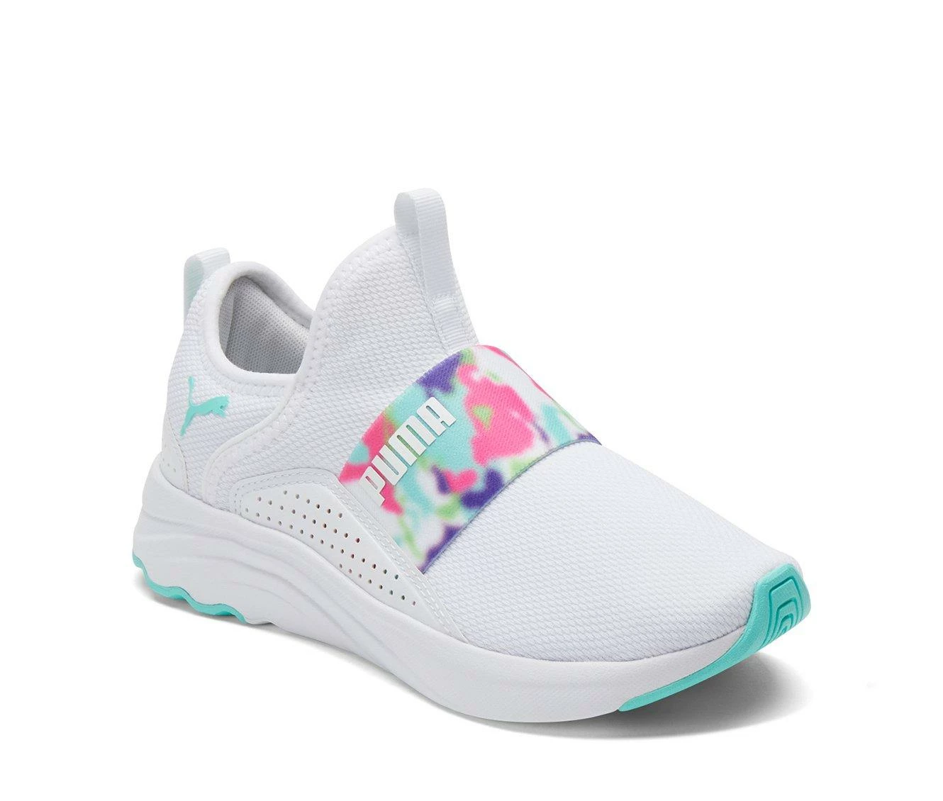 Cheap 😍 Girls' Puma Big Kid Softride Sophia Slip On Bleached Running 👟 Shoes White/Blue 🔔 - Image 3