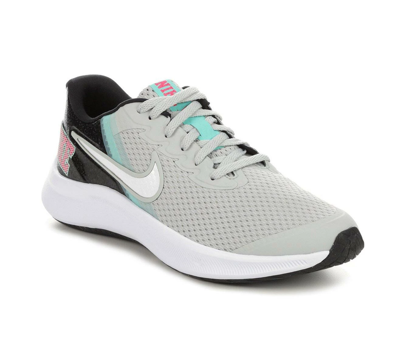 Flash Sale ๐ Girls' Nike Big Kid Star Runner 3 Special Edition Sustainable Running ๐ Shoes Gry/Wht/Blk/Pnk ๐ - Image 3