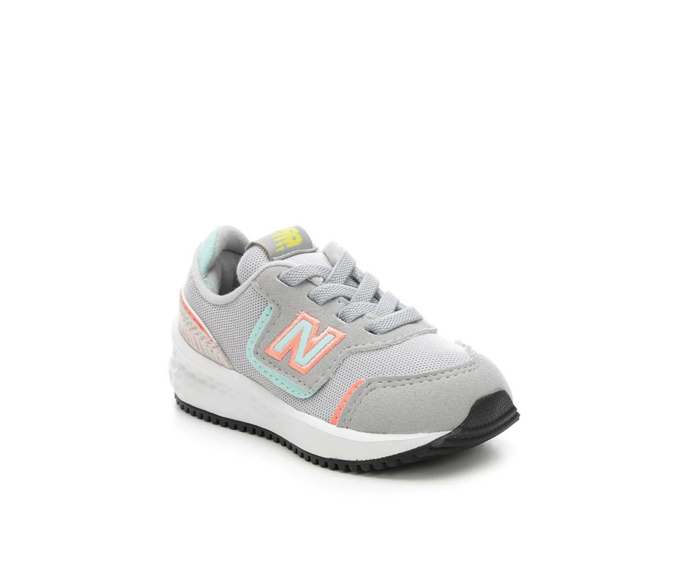 Hot Sale โจ Girls' New Balance Infant & Toddler X70 IZX70GH1 Slip-On Running ๐ Shoes Grey/Teal/Pink โจ - Image 3
