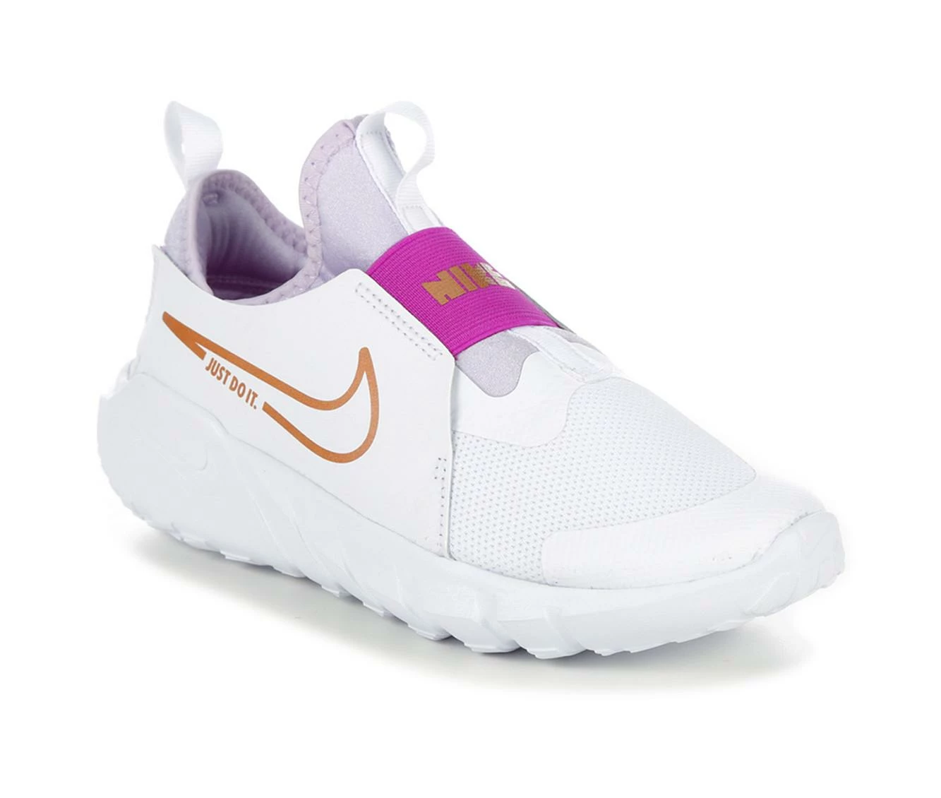 New โจ Girls' Nike Big Kid Flex Runner 2 Slip-On Running ๐ Shoes Wht/Copper/Ppl โค๏ธ - Image 3