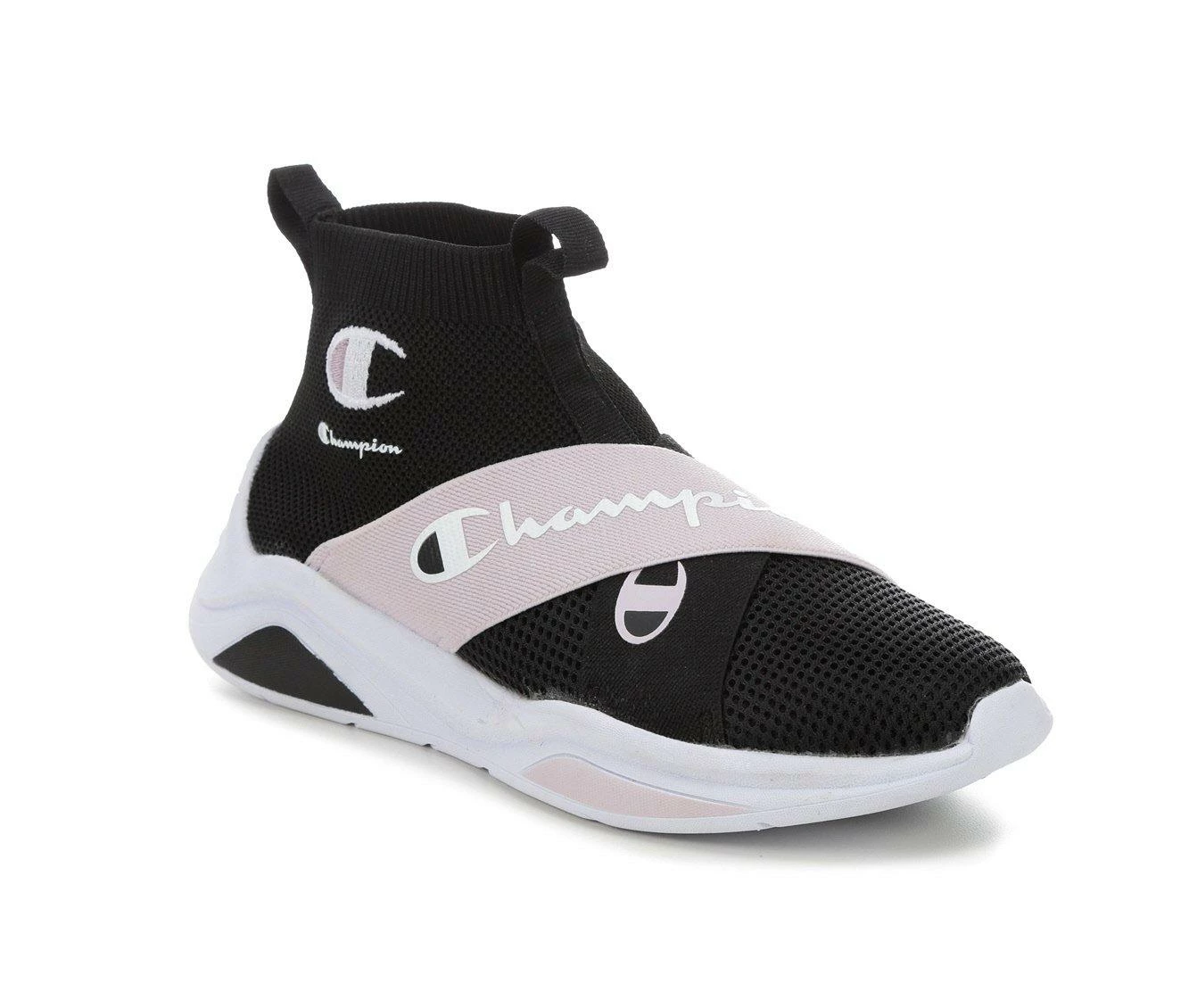 Buy ๐ฅฐ Girls' Champion Big Kid Legend X Strap Slip-On Running ๐ Shoes Blk/Wht/Orchid ๐ - Image 3