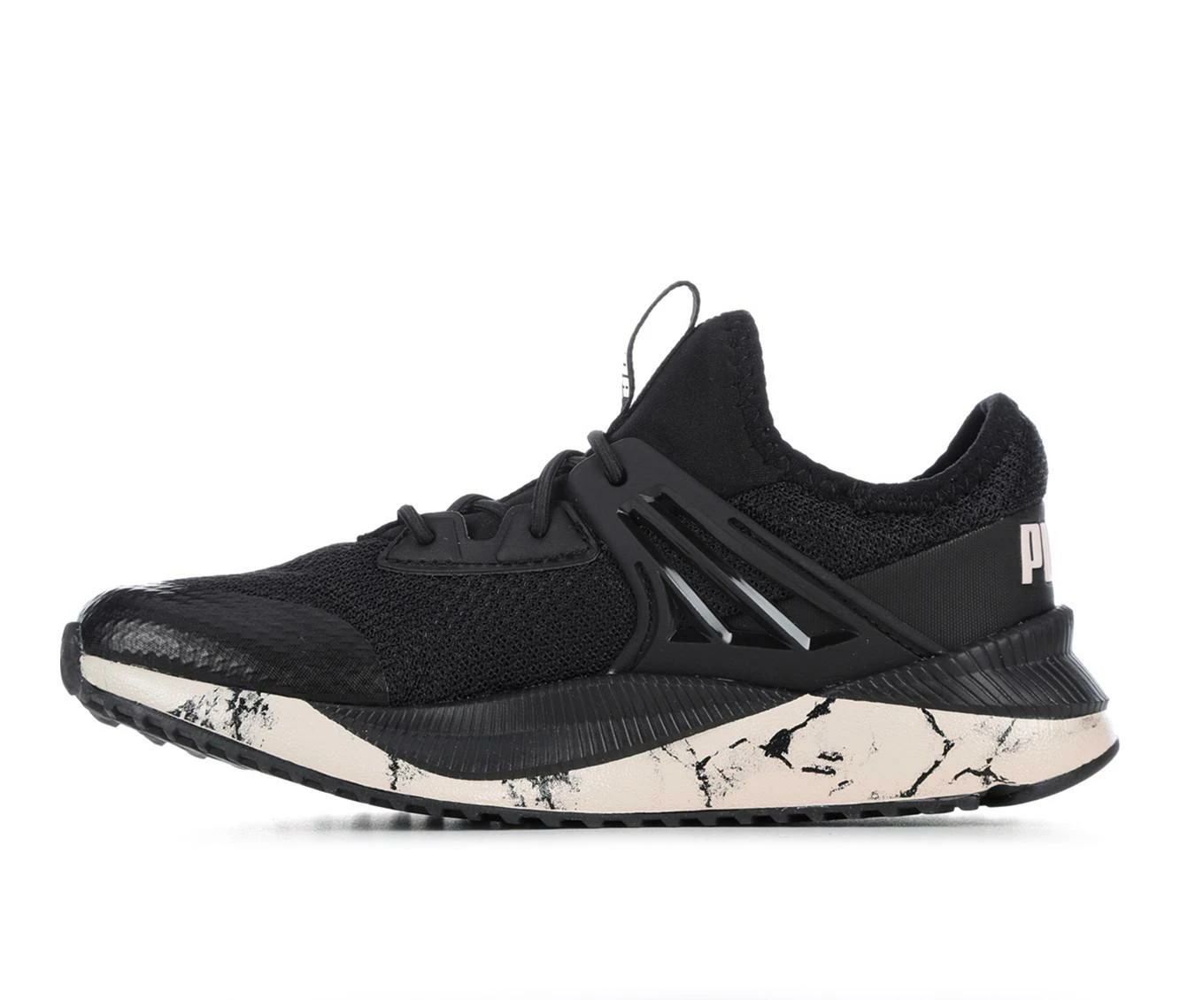 New โญ Girls' Puma Little Kid & Big Kid Pacer Future Marble Slip-On Running ๐ Shoes Blk/Wht/Rose ๐ฅฐ - Image 4