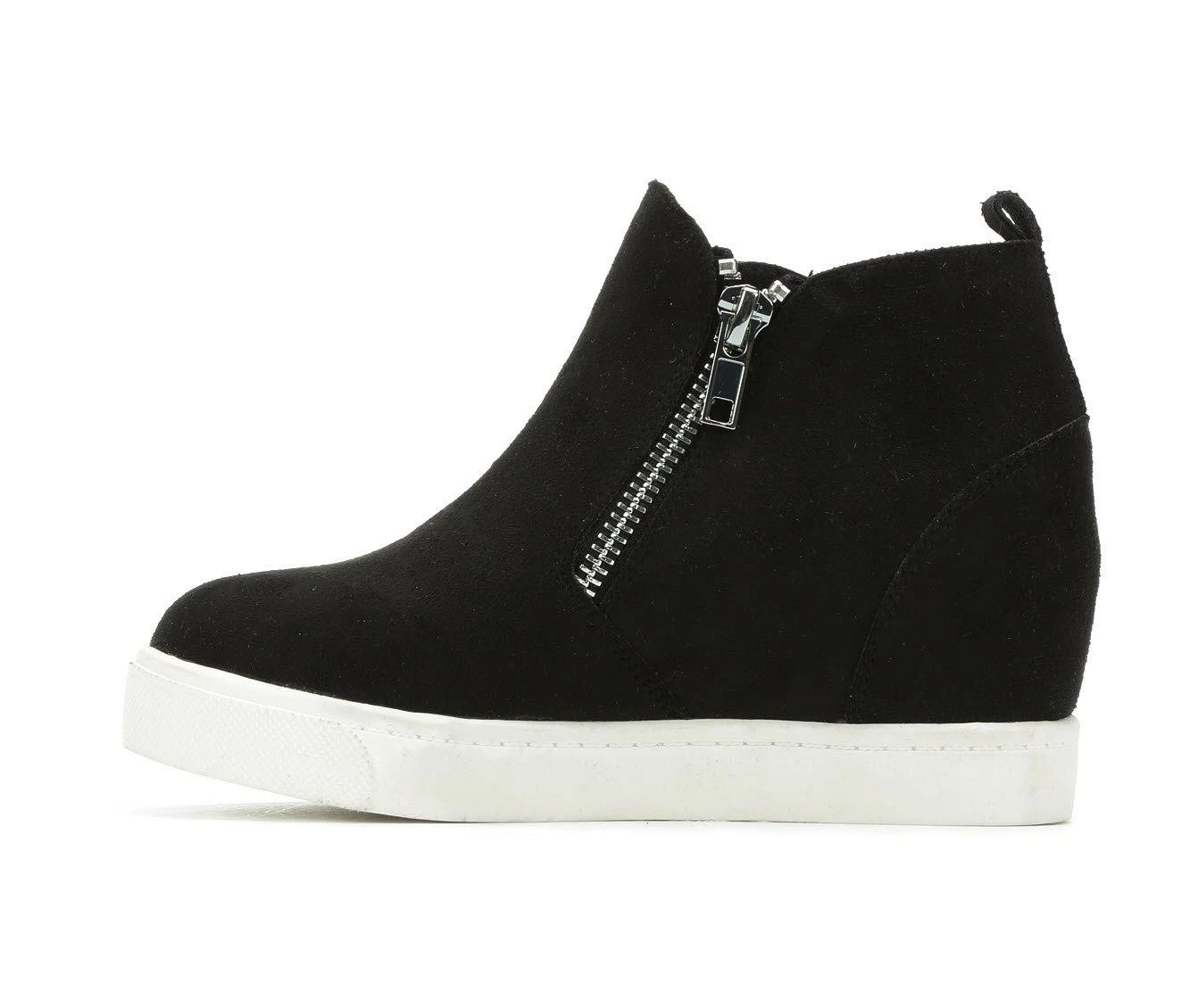 Budget ๐ Girls' Soda Little Kid & Big Kid Taylor Wedge ๐ Sneakers Black Suede ๐ฅ - Image 4