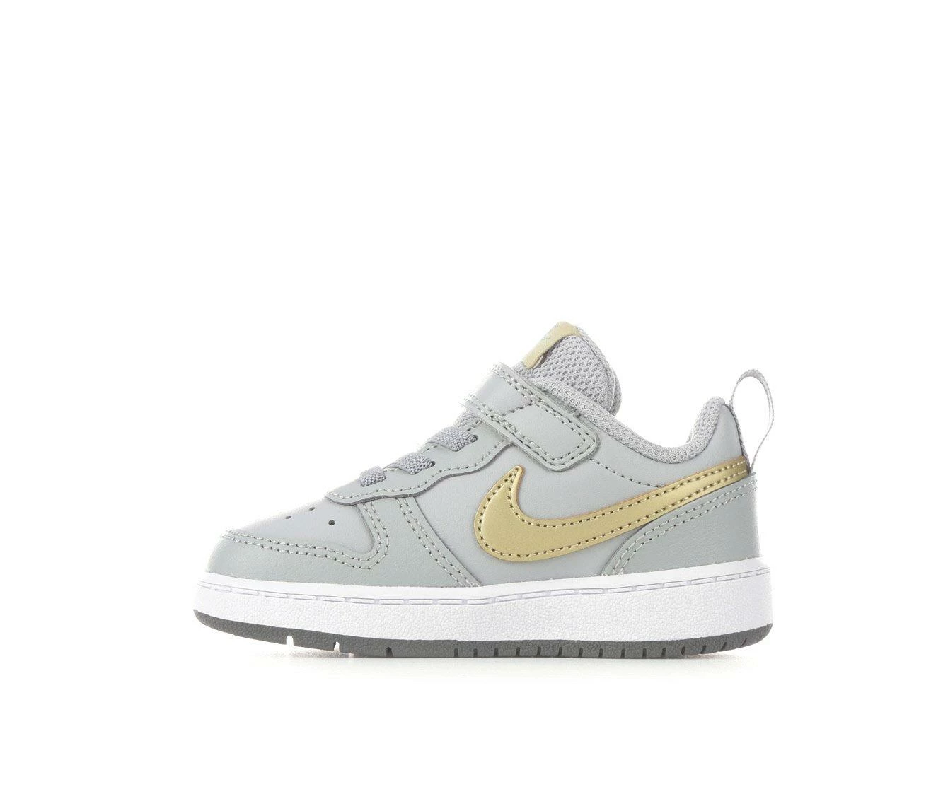 Flash Sale ✨ Girls' Nike Infant & Toddler Court Borough Low 2 👟 Sneakers LtGrey/Gold/Wht 🎁 - Image 4