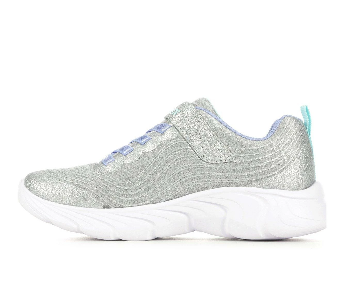 Wholesale ๐ Girls' Skechers Little Kid & Big Kid Dynamic Dash Running ๐ Shoes Silver/Blue ๐ - Image 4