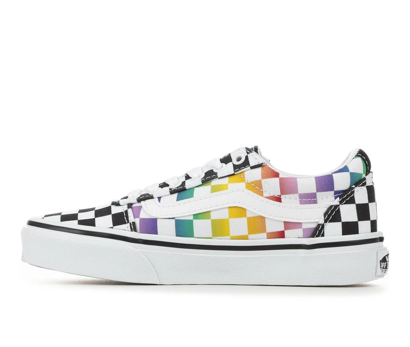 Cheapest ๐ฅฐ Girls' Vans Little Kid & Big Kid Ward Skate ๐ Shoes Rainbow Check ๐ฅฐ - Image 4