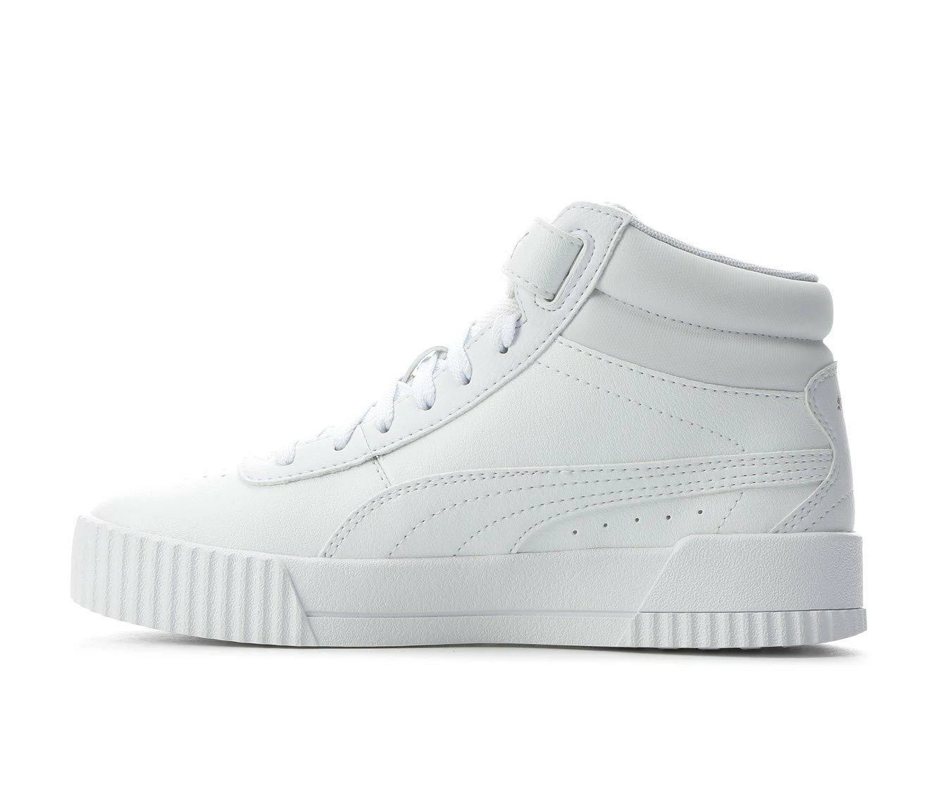 New 🥰 Girls' Puma Big Kid Carina Mid Jr 👟 Sneakers White/White 🥰 - Image 4