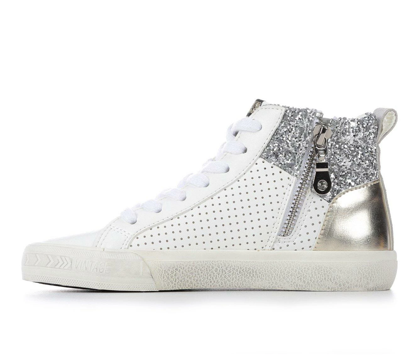 Cheap โญ Girls' VINTAGE HAVANA Little Kid & Big Kid Wilma Mid-Top ๐ Sneakers White/Silver ๐ฅ - Image 4