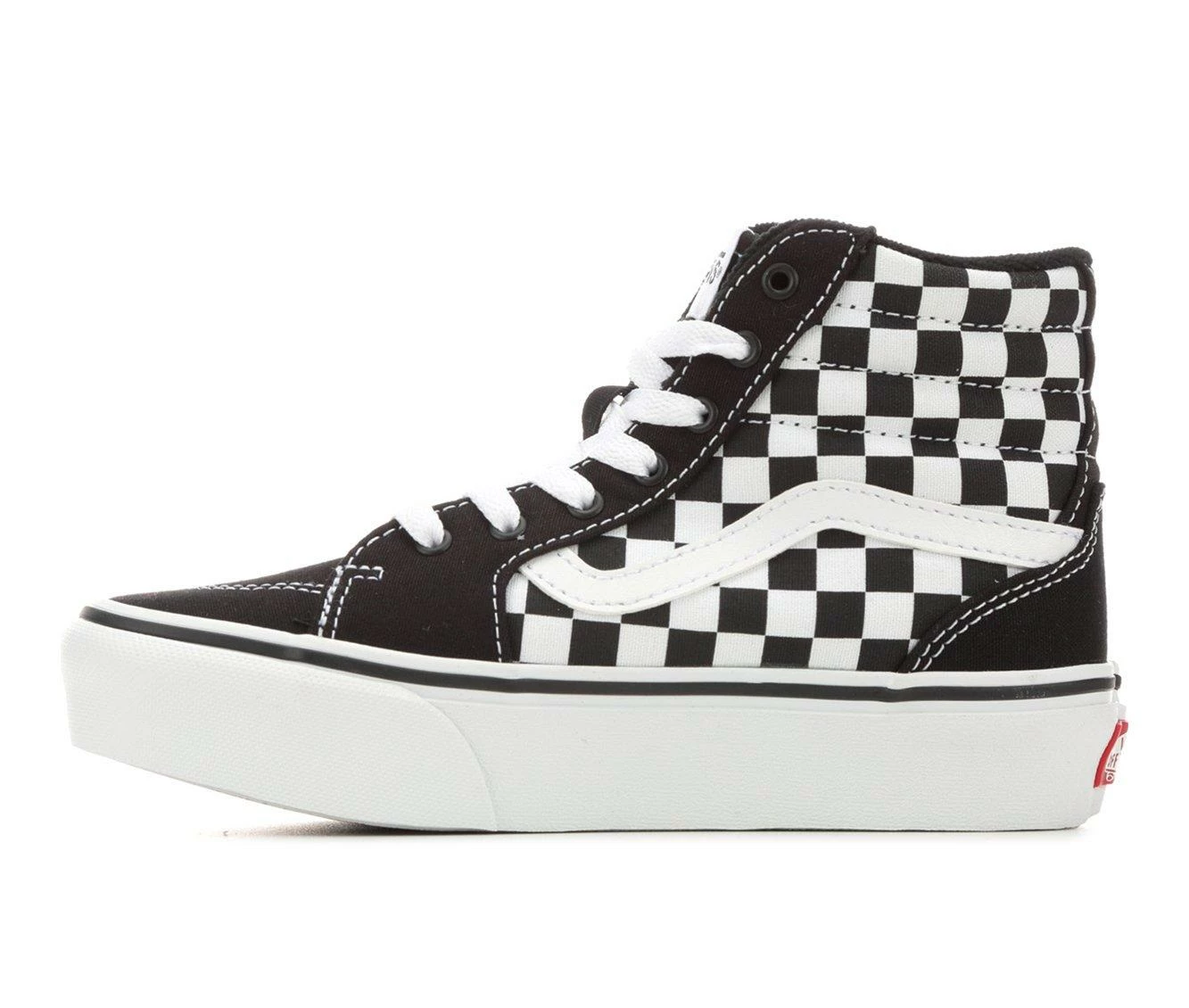 Coupon โ Girls' Vans Little Kid & Big Kid Filmore Hi Platform ๐ Sneakers Blk/Wht/Check ๐ - Image 4